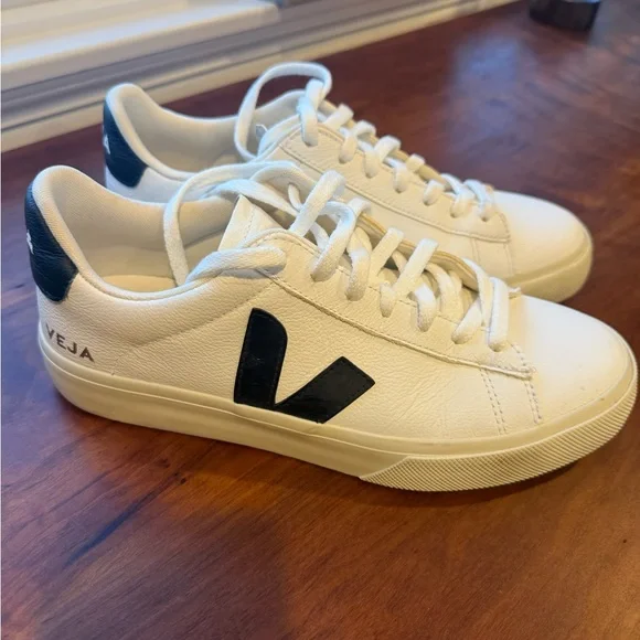 Veja Cream and Black Casual Sneakers - Picture 1 of 6